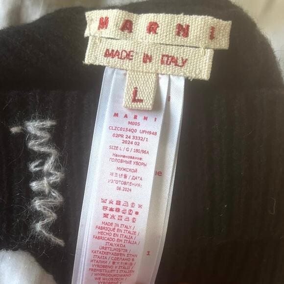 Marni Black Wool & Mohair Ears Beanie NWOT Size Large - Picture 6 of 8
